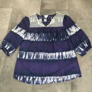 Calypso St. Barth purple tie dye silk blouse small
